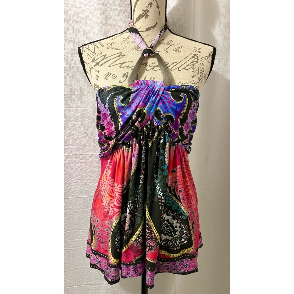 Boston Proper Multicolor Patterned Backless Halte… - image 1